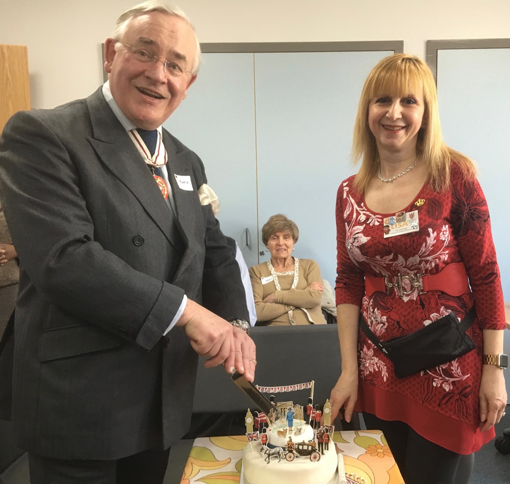 Martin Russell DL cutting a birthday cake to celebrate HM the Queens 90th Birthday Martin Russell DL cutting a birthday cake to celebrate HM the Queens 90th Birthday