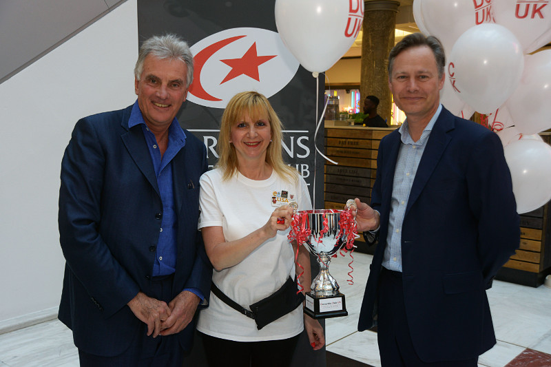 Nigel Wray Saracens Chairman, Cllr Lisa Rutter & Matthew Offord MP at the launch of Dementia Club UK