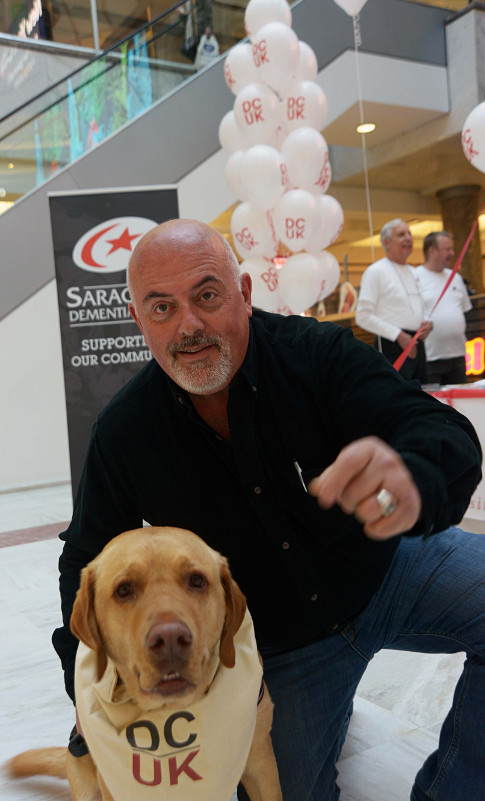 Anthony and Harley the therapy dog at Dementia Awareness Day at Brent Cross Anthony and Harley the therapy dog at Dementia Awareness Day at Brent Cross