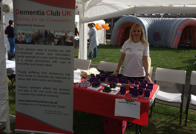Lisa Rutter manning the Dementia Club UK table at the Finchley Memorial Hospital Community Day Lisa Rutter manning the Dementia Club UK table at the Finchley Memorial Hospital Community Day