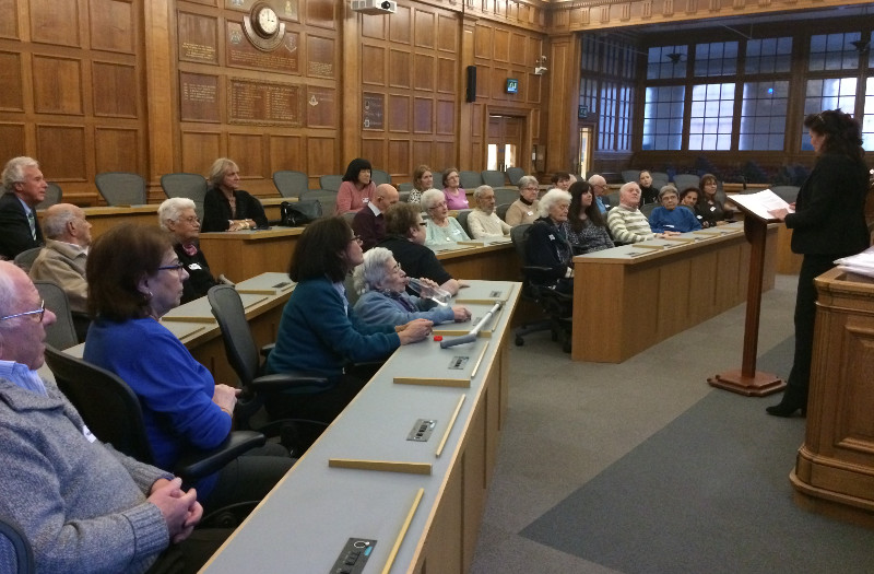 Angela giving the history of the London Borough of Barnet to members of Dementia Club UK