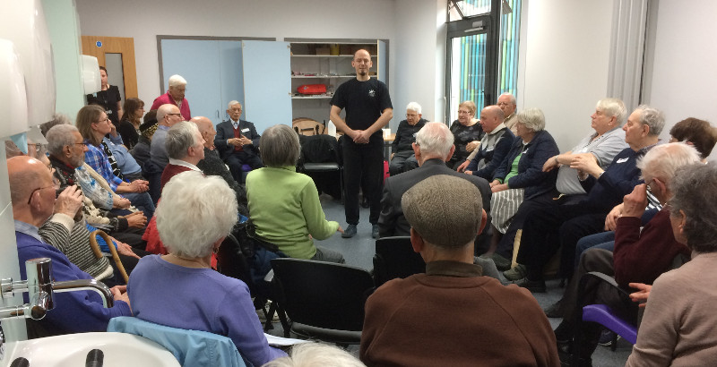 Egon relaxing members of Dementia Club UK with some Tai Chi Egon relaxing members of Dementia Club UK with some Tai Chi