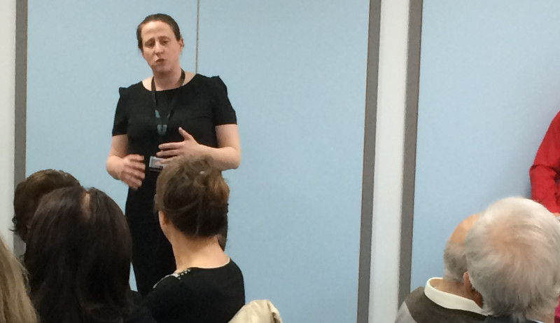 Sarah Perrin from London Borough of Barnet advising how carers can get help. Sarah Perrin from London Borough of Barnet advising how carers can get help.