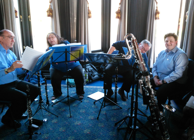 Ionian Quartet limbering up ready to play some excellent background music Ionian Quartet limbering up ready to play some excellent background music