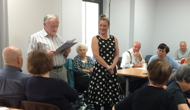 James reading an article about the Power of Music James reading an article about the Power of Music