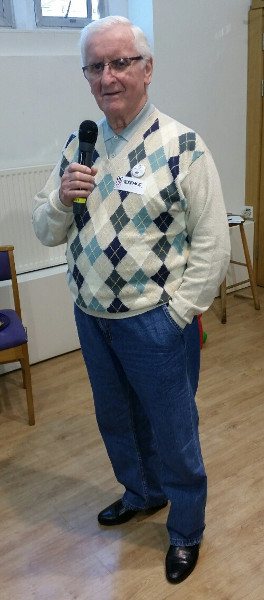 One of our members singing a Frank Sinatra song One of our members singing a Frank Sinatra song