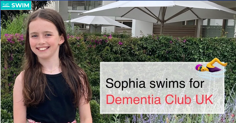 Sophia Swims for Dementia Club UK